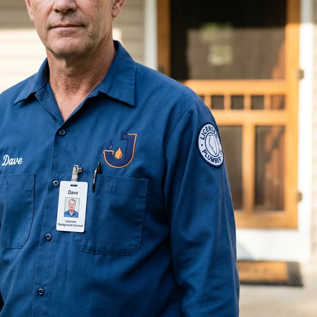 Licensed plumber showing ID badge in Montrose, CO