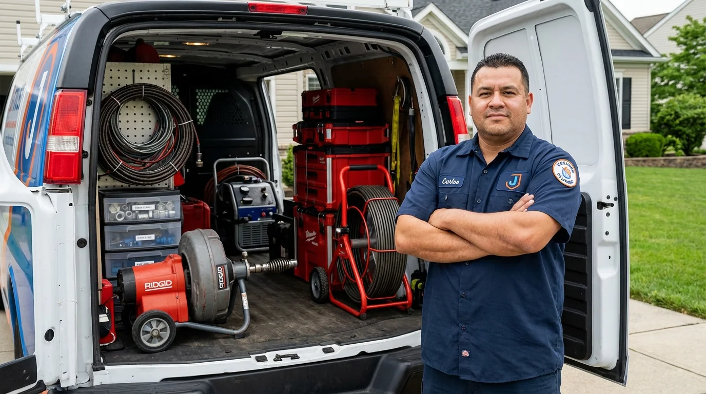 Professional drain cleaning equipment and Johns Plumbing LLC plumber in Montrose