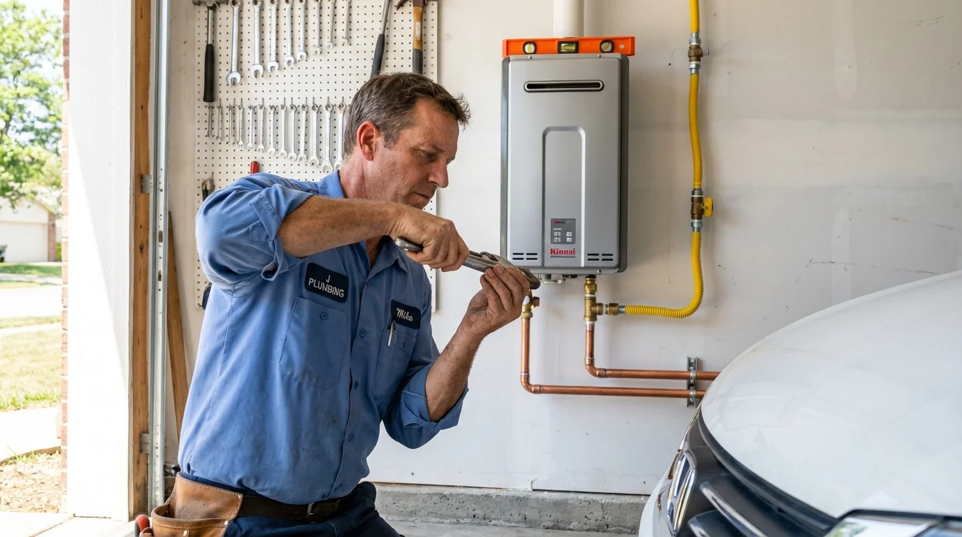Tankless water heater installation by a Johns Plumbing LLC plumber in Montrose